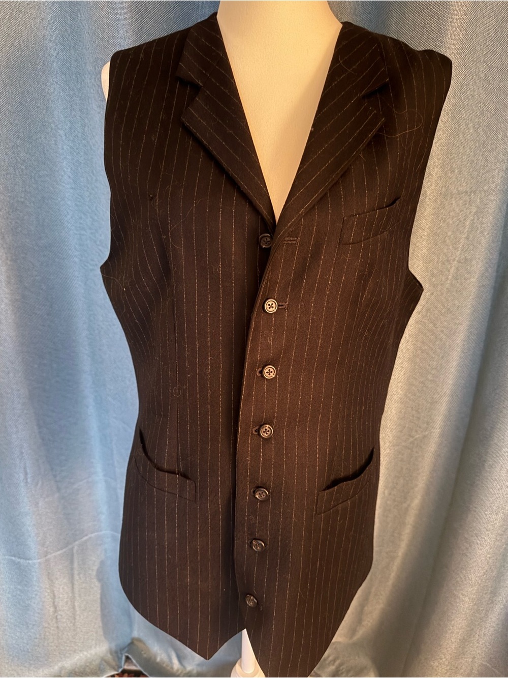 Ralph Lauren Black Pinstripe Women’s Waistcoat Vest